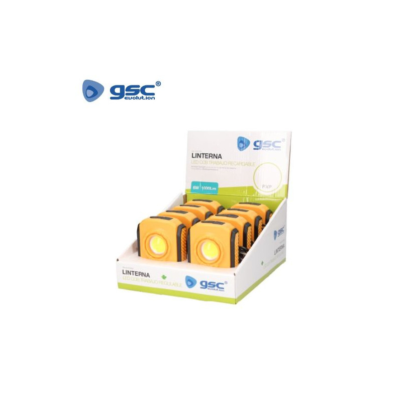 Linterna de trabajo LED RECARGABLE 6w 1000Lm Caja de 8 unidades (Precio por unidad) GSC C8/32