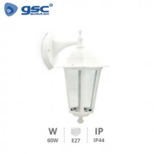 Farol jardin E27 IP44 60w Brazo arriba Alum Blanco 220x230 Serie Alma GSC C1/6