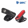 Set luces bicicleta LED recargable USB Impermeable delantera y trasera GSC C1/40