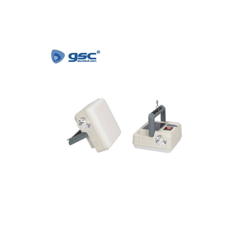 Linterna Solar LED RECARGABLE 3w 290Lm Camping con gancho y soporte GSC C1/40