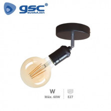 Foco de techo simple E27 Negro Sarkka GSC C1/50