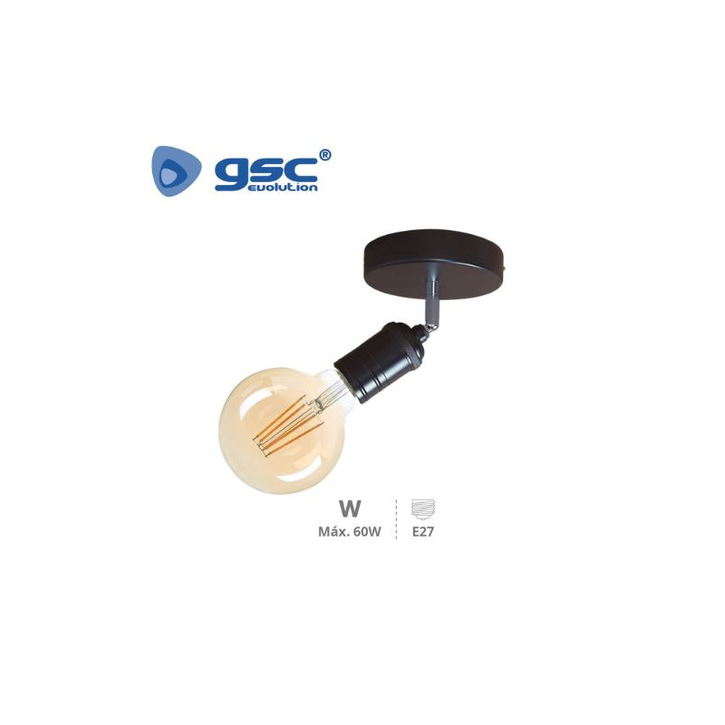 Foco de techo simple E27 Negro Sarkka GSC C1/50