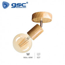 Foco de techo simple E27 Madera Kestila GSC C1/50