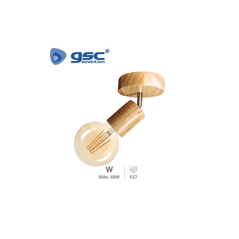 Foco de techo simple E27 Madera Kestila GSC C1/50