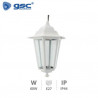 Farol jardin E27 IP44 60w Colgante Alum Blanco 190x270 Serie Alma GSC C1/6