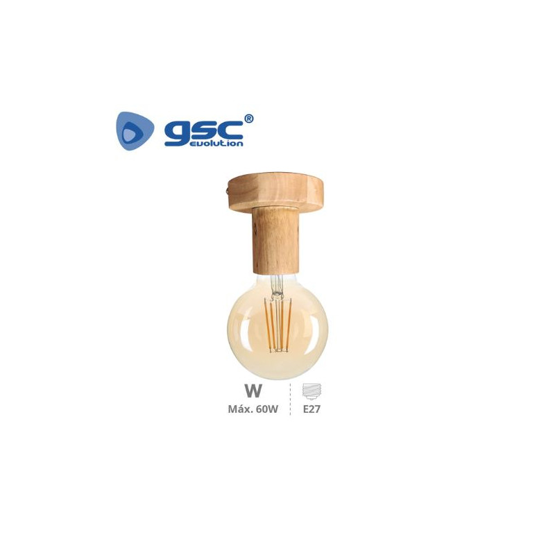 Foco de techo simple E27 Madera Jokela GSC C1/50