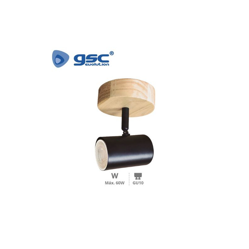 Foco de techo simple GU10 Negro Rintela GSC C1/50