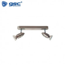 Foco techo/pared doble lineal GU10 Níquel Serie Kegla GSC C1/20