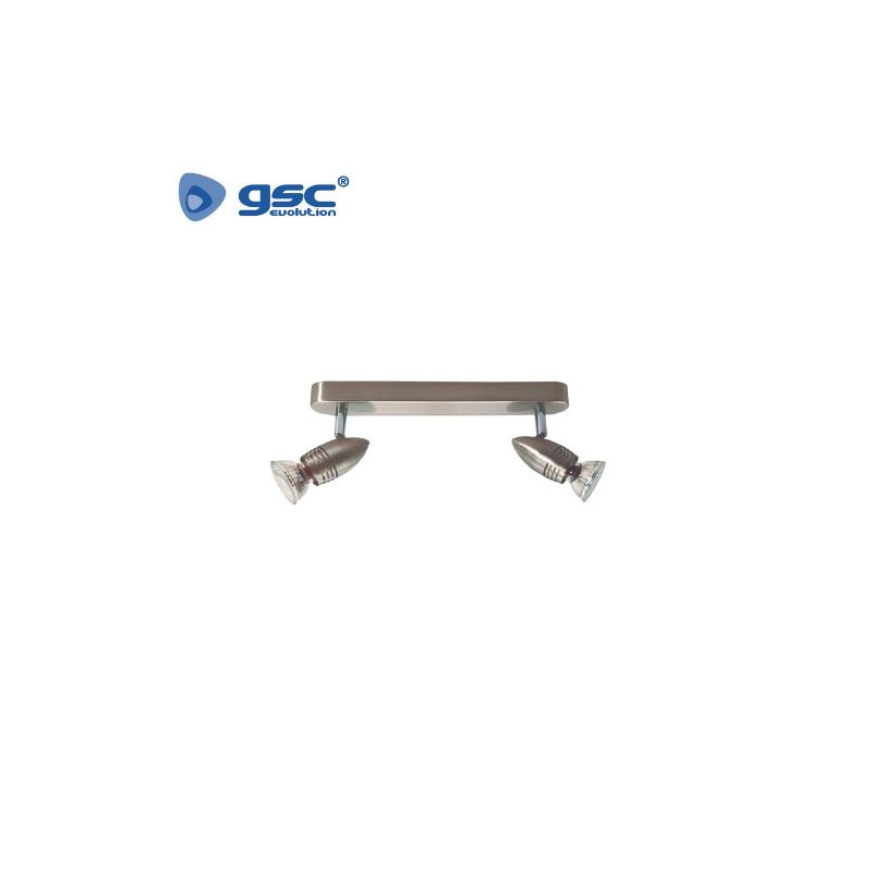 Foco techo/pared doble lineal GU10 Níquel Serie Kegla GSC C1/20