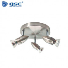 Foco techo/pared Triple circular GU10 Níquel Serie Kegla GSC C1/12