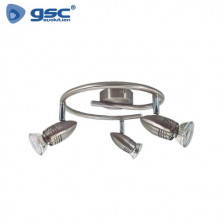 Foco techo/pared Triple espiral GU10 Níquel Serie Kegla GSC C1/12