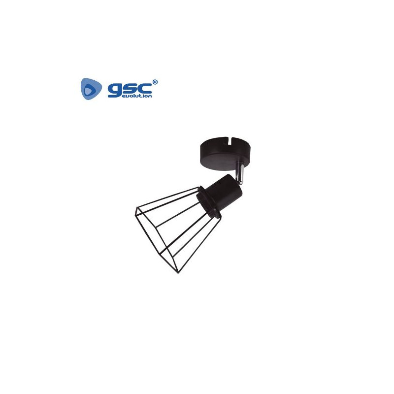 Foco techo/pared simple E27 Negro Serie Bhani GSC C1/20