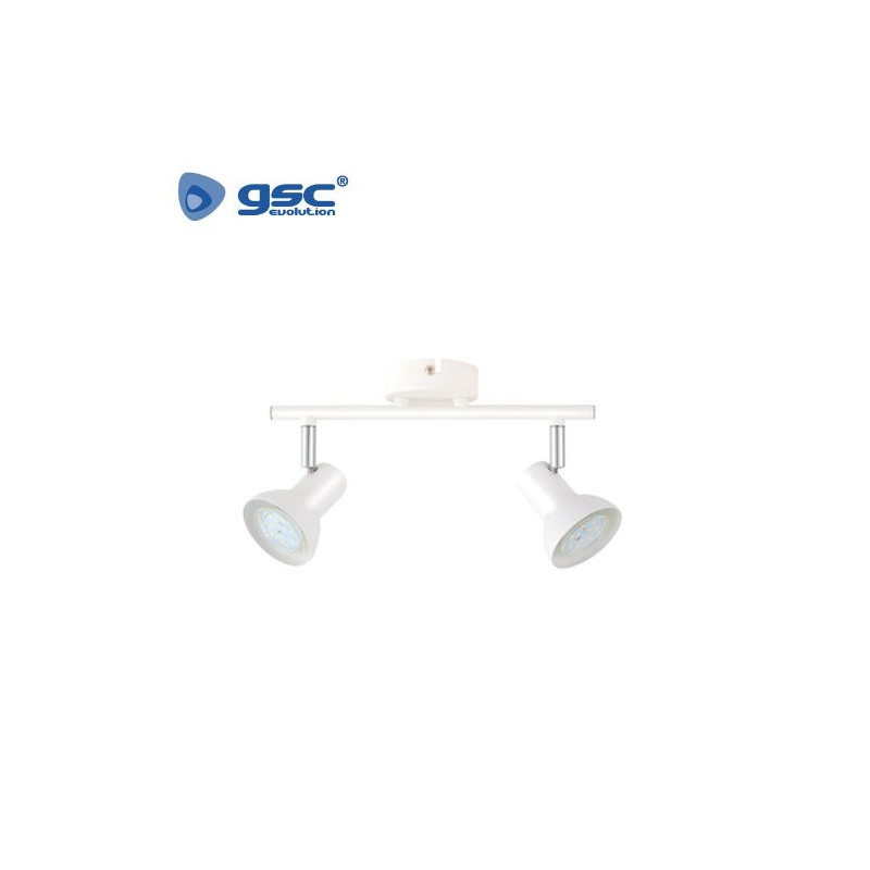 Foco techo/pared doble lineal GU10 Blanco Serie Kaitola GSC C1/12