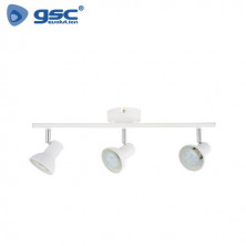 Foco techo/pared triple lineal GU10 Blanco Serie Kaitola GSC C1/8