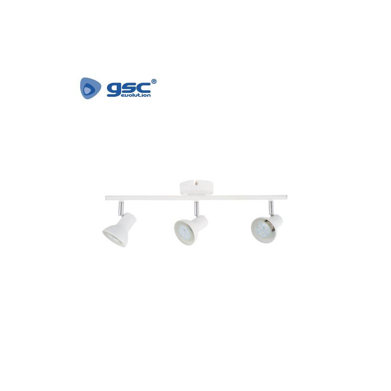Foco techo/pared triple lineal GU10 Blanco Serie Kaitola GSC C1/8
