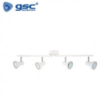 Foco techo/pared cuádruple lineal GU10 Blanco Serie Kaitola GSC C1/6