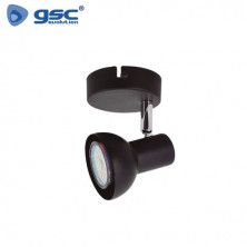 Foco techo/pared simple GU10 Negro Serie Kaitola GSC C1/20