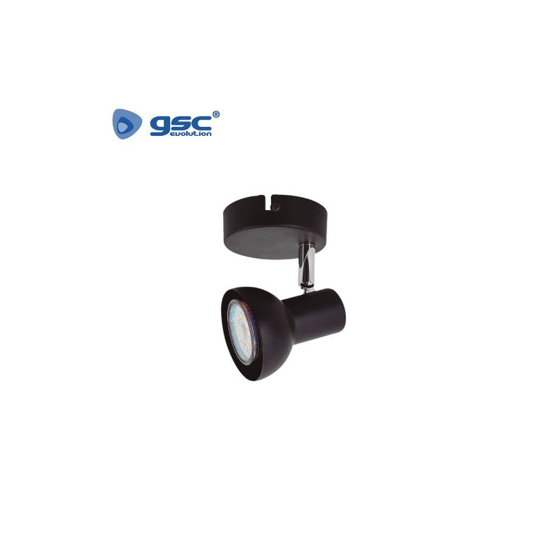 Foco techo/pared simple GU10 Negro Serie Kaitola GSC C1/20