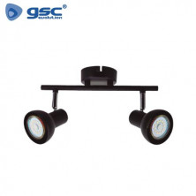 Foco techo/pared doble lineal GU10 Negro Serie Kaitola GSC C1/12
