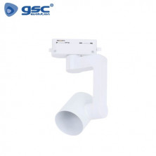 Foco carril monofásico con casquillos GU10 para bombilla Máx de 20w Blanco GSC C1/50