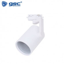 Foco carril monofásico con casquillo E27 para bombilla Máx de 30w Blanco GSC C1/20