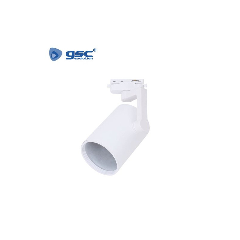 Foco carril monofásico con casquillo E27 para bombilla Máx de 30w Blanco GSC C1/20