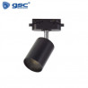 Foco carril monofásico con casquillo GU10 Negro GSC