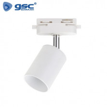 Foco carril monofásico con casquillo GU10 Blanco GSC