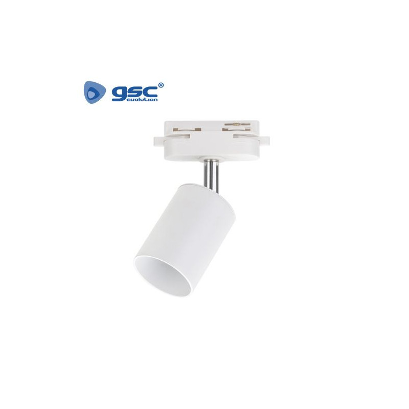 Foco carril monofásico con casquillo GU10 Blanco GSC