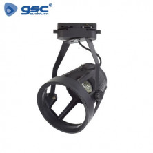 Foco carril monofásico tipo jaula con casquillo E27 Negro GSC