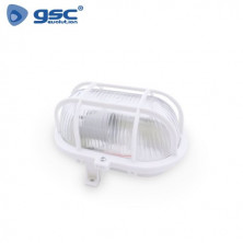 Aplique de pared Máx.60w E27 Ovalado con Rejilla Exterior Blanco IP44 220V GSC C1/24
