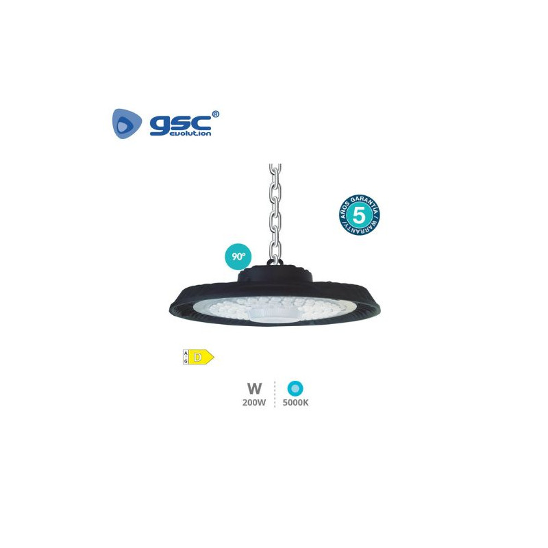 Campana Industrial LED 200w 5000K 24000Lm 5 años de garantía Línea PROFESIONAL Titas GSC C1/1