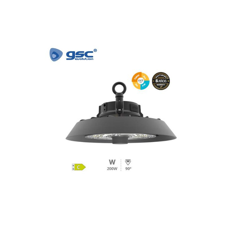 Campana Industrial LED 200W CCT 3000-4000-5700K 29060Lm 90 Grados Pro Line Mitope GSC C1/1