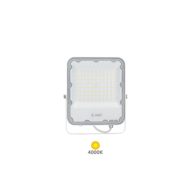 Proyector LED 50w 4000K 4700Lm CARCASA BLANCA IP65 GSC C1/20