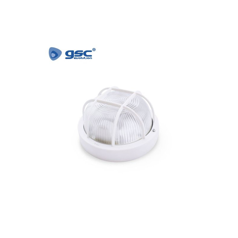 Aplique de pared Máx.60w E27 Redondo con Rejilla Blanco Diámetro 188mm IP44 220V GSC C1/24