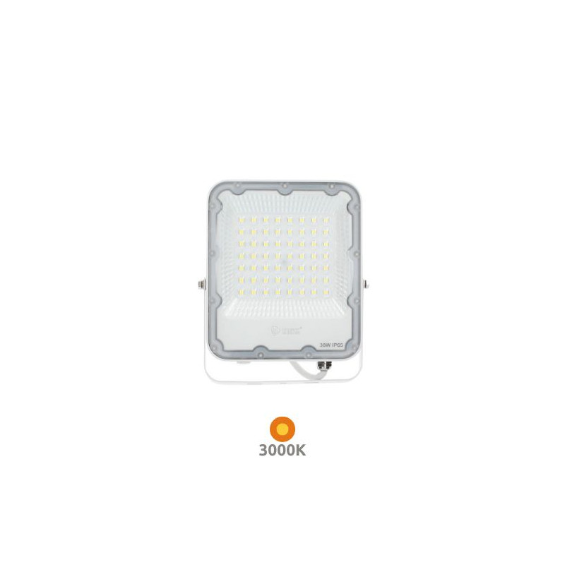 Proyector LED 30w 3000K 2850Lm CARCASA BLANCA IP65 GSC C1/20