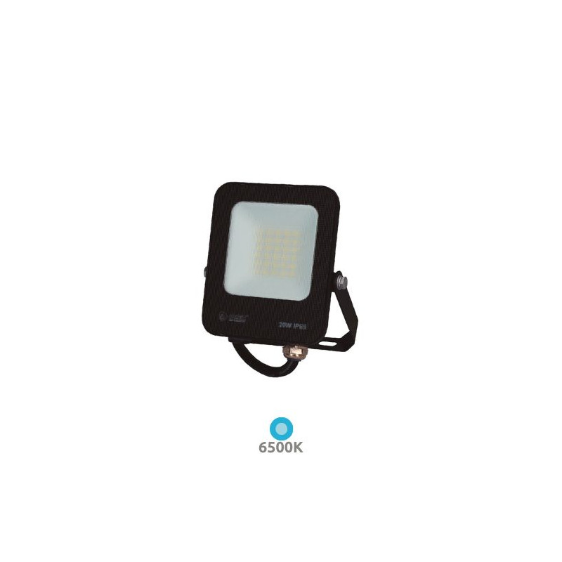 Proyector LED 20w 6500K 1800Lm CARCASA NEGRA Santadi IP65 GSC