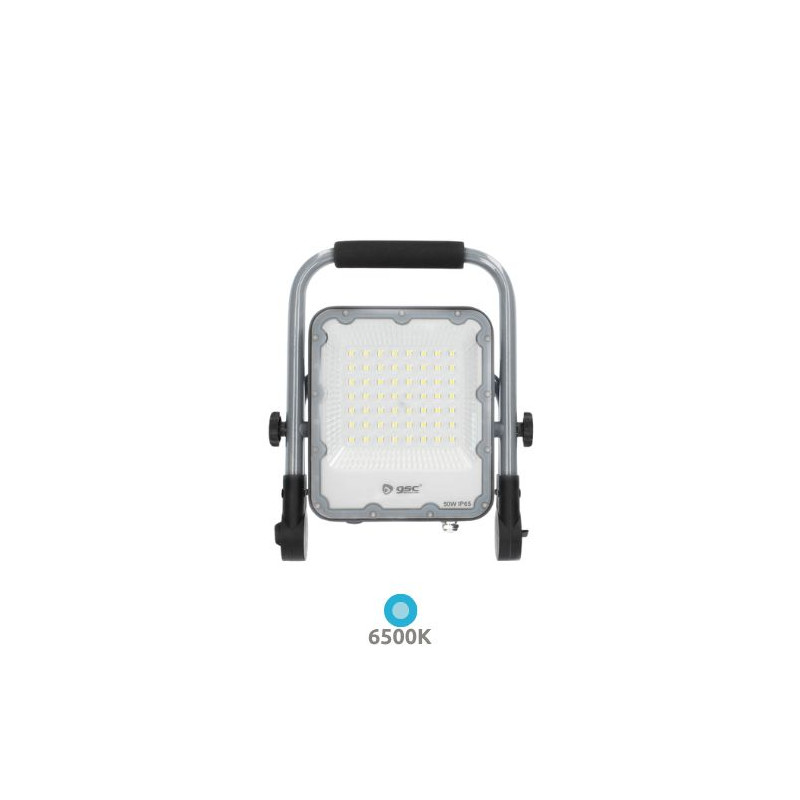 Proyector LED con soporte móvil 50w 6500K 4700Lm CARCASA GRIS IP65 GSC C1/10