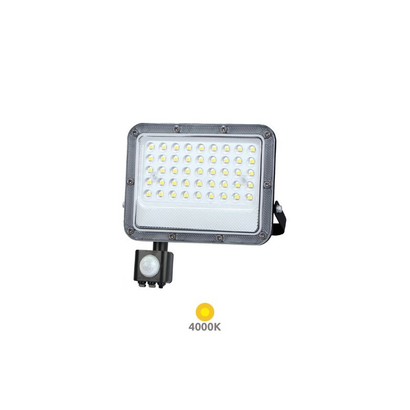 Proyector LED con sensor 50W 4000K 4800Lm CARCASA NEGRA Belinta IP65 GSC C1/10
