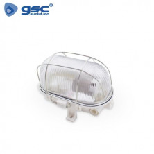 Aplique de pared Máx.60w E27 Ovalado con Rejilla metálica Exterior Blanco IP44 220V GSC C1/20