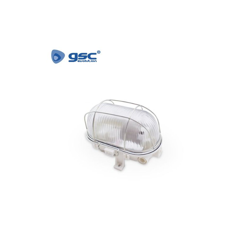 Aplique de pared Máx.60w E27 Ovalado con Rejilla metálica Exterior Blanco IP44 220V GSC C1/20
