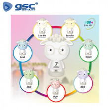 Luz de noche infantil LED Ovejita 2,5w RGB luz día batería RECARGABLE Blanco GSC C1/12