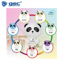 Luz de noche infantil LED Panda 2,5w RGB + luz día batería RECARGABLE Blanco GSC C1/12