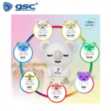 Luz de noche infantil LED Koala 2,5w RGB + luz día batería RECARGABLE Blanco GSC C1/12