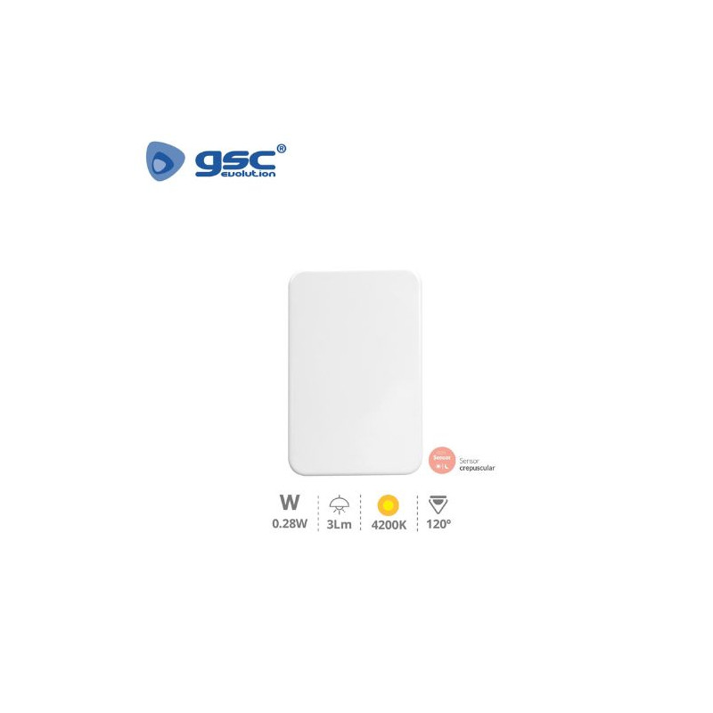 Luz de noche LED indirecta con sensor crepuscular 0,07w 4000K 3Lm 220V GSC C10/40