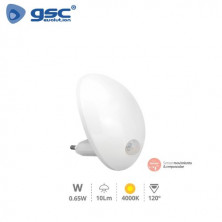 Luz de noche indirecta con sensor crepuscular y de movimiento 1,4w 4000K 3Lm 220V GSC C10/40