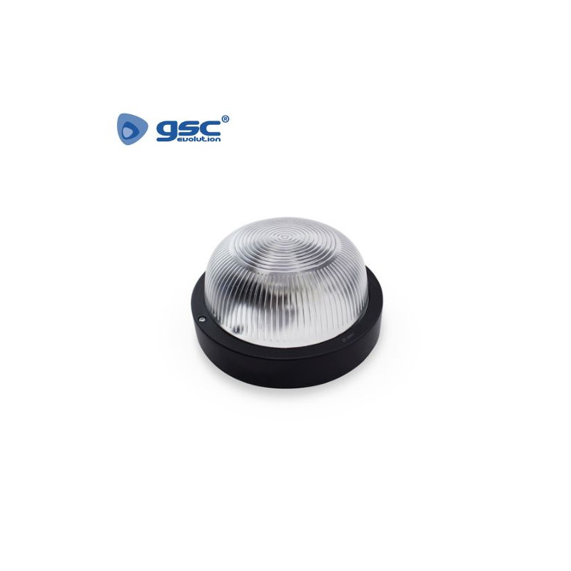 Aplique de pared Máx.60w E27 Redondo Negro Diámetro 185x100mm IP44 220V GSC C1/24