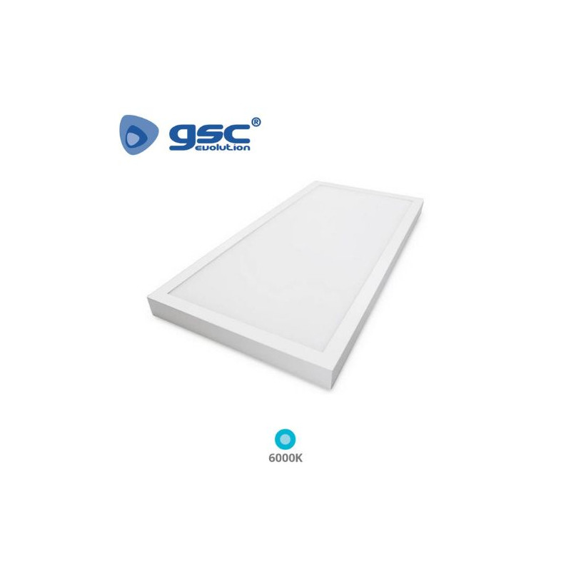 Panel LED Rectangular 24w 6000K 2400Lm SUPERFICIE Color del marco Blanco 60x30cm Kisongo GSC C1/6