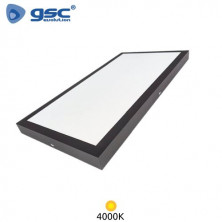 Panel LED Rectangular 40w 4200K 4000Lm SUPERFICIE Color del marco Negro 120x30cm Kisongo GSC C1/6