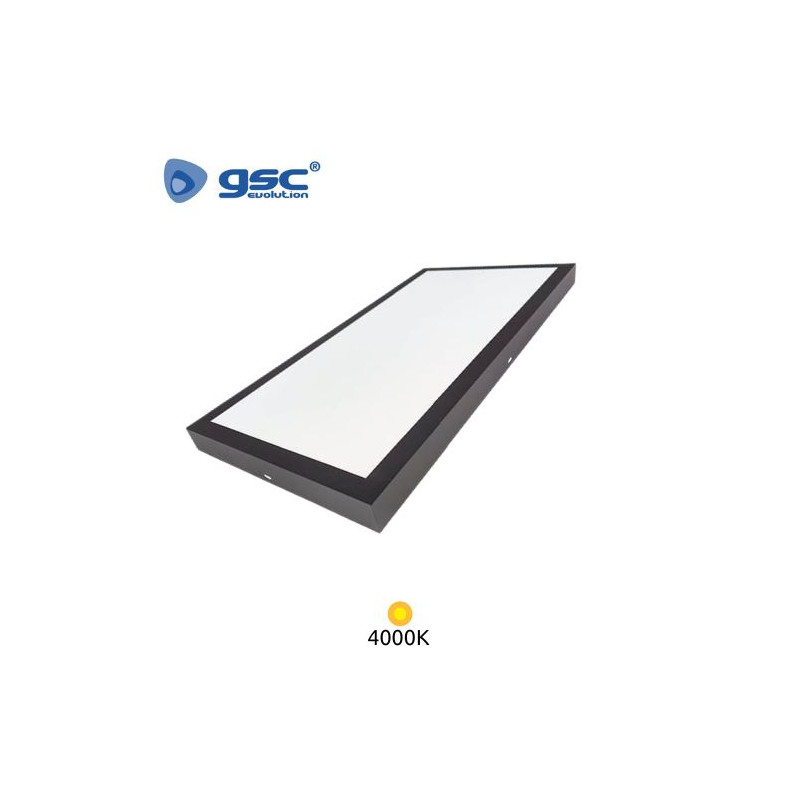 Panel LED Rectangular 40w 4200K 4000Lm SUPERFICIE Color del marco Negro 120x30cm Kisongo GSC C1/6